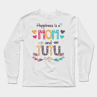 Happiness Is A Mom And Tutu Wildflower Happy Mother's Day Long Sleeve T-Shirt